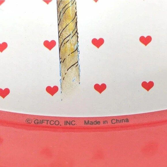 Santa Claus Tray Metal Circular Carousel Horse and White Puppy Christmas - Picture 4 of 13